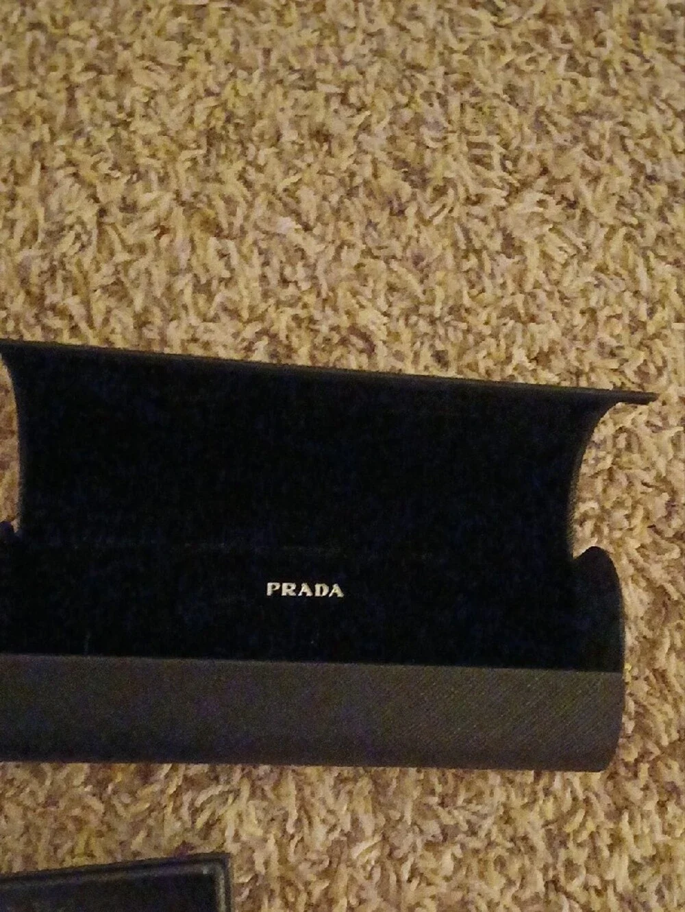 Prada Men's Black Sunglasses Box with Gold Logo ,Cleaning Cloth And Glass Case
